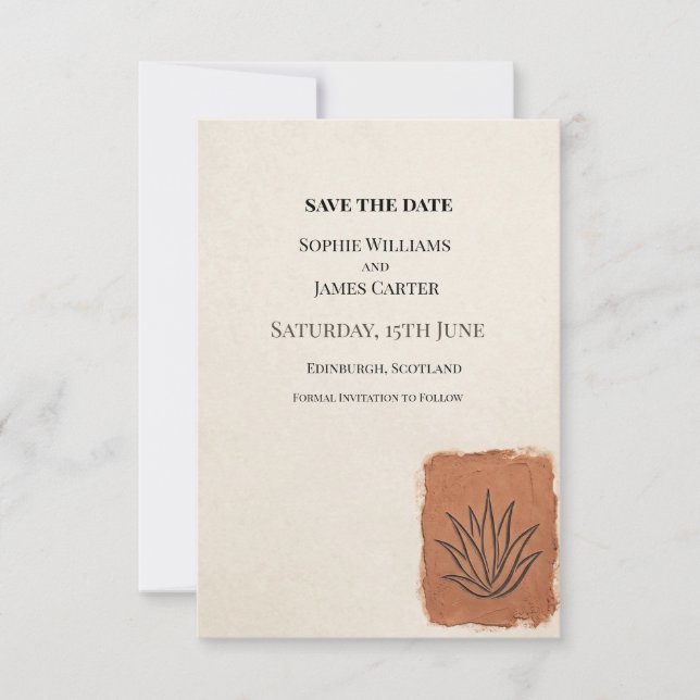 Reserve A Data Casamento Kraft Terracotta (Frente)