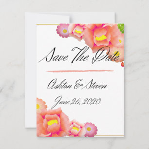 Reserve A Data Casamento Laranja e Peach