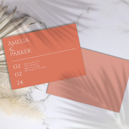 Reserve A Data Casamento Laranja Minimalista Salva A Data