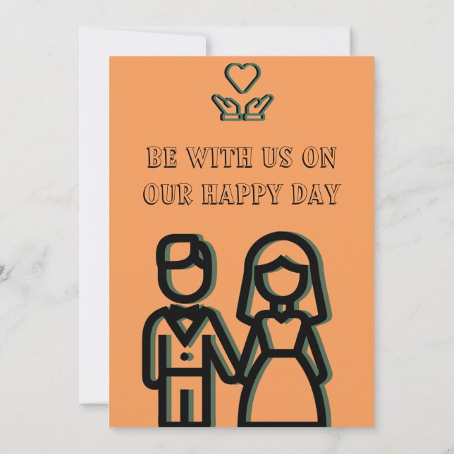 Reserve A Data Casamento Laranja Profundo (Verso)