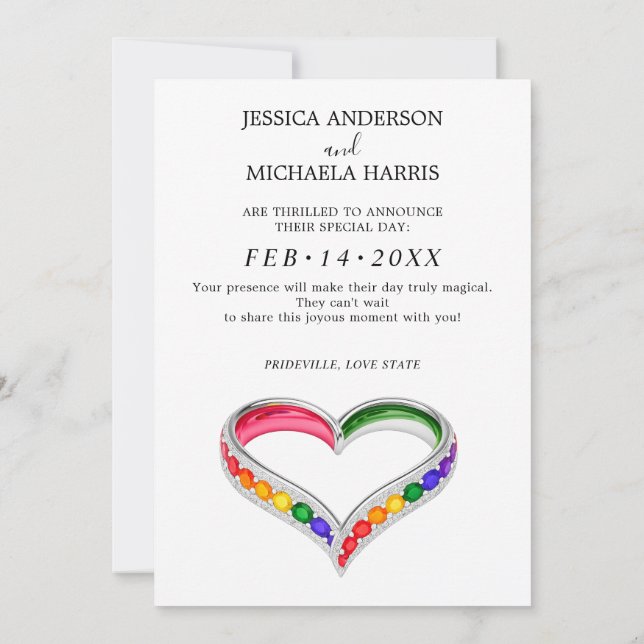 Reserve A Data 🌈 🐦 Casamento LGBTQ Pintado Com Amor  (Verso)