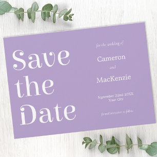 Reserve A Data Casamento Lilac Francês Minimalista Salve a Data