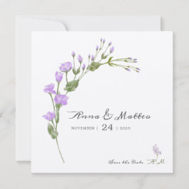 Reserve A Data Casamento lilás floral minimalista Save The Date
