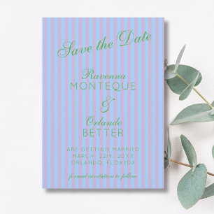 Reserve A Data Casamento Listra Rosa Azul Verde Cítrico Retro