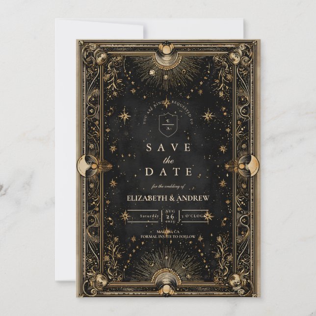Reserve A Data Casamento Luxuoso Celestial à Meia-Noite (Frente)