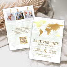 Casamento Mapa Mundial Destino Tropical Ouro Branc