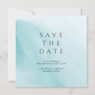 Reserve A Data Casamento Minimalista Abstrato em Verde Azul Moder