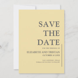Reserve A Data Casamento Minimalista Amarelo Manteiga Elegante