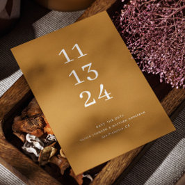 Reserve A Data Casamento minimalista amarelo mostarda moderno de 