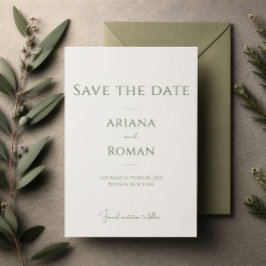 Reserve A Data Casamento Minimalista Atemporal Verde Sálvia Elega