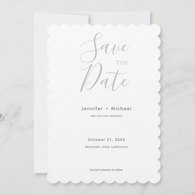 Reserve A Data Casamento Minimalista Caligrafia Champanhe  (Frente)