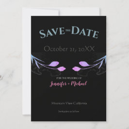 Reserve A Data Casamento Minimalista Chic Preto Floral