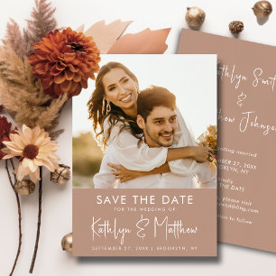 Reserve A Data Casamento Minimalista de Foto Moderna do Script Cl