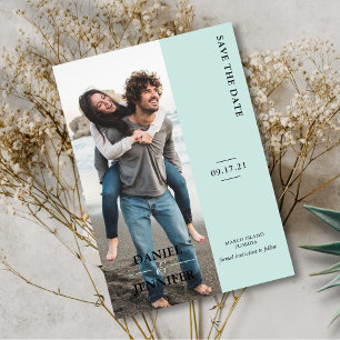 Reserve A Data Casamento Minimalista De Na moda Mint Salvar A Dat