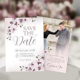 Reserve A Data Casamento Minimalista de Orquídea Salve a Data