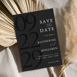 Reserve A Data Casamento Minimalista do Modern Matte Black