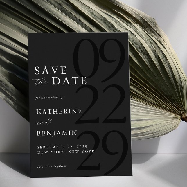 Reserve A Data Casamento Minimalista do Modern Matte Black (Criador carregado)