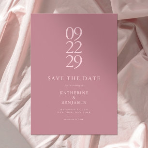 Reserve A Data Casamento Minimalista Dusty Rosa Modern