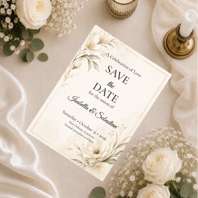 Reserve A Data Casamento Minimalista Elegante (Criador carregado)