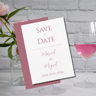 Reserve A Data Casamento Minimalista Elegante Moderno Rosa e Bran