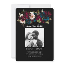 Casamento Minimalista Elegante Preto e Floral