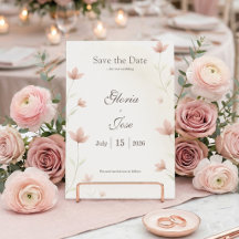 Casamento Minimalista Floral Rosa Elegante