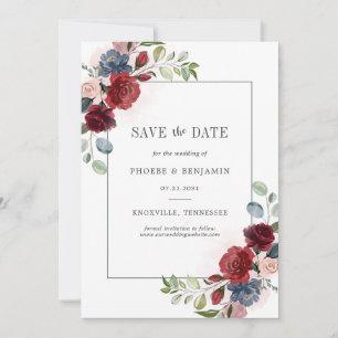 Reserve A Data Casamento Minimalista Floral Watercolor