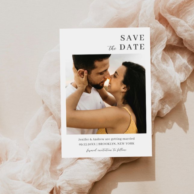 Reserve A Data Casamento Minimalista Moderno (Criador carregado)