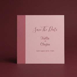 Reserve A Data Casamento Minimalista Moderno com Barra Rosada