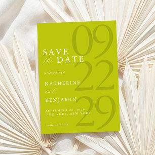 Reserve A Data Casamento Minimalista Moderno em Chartreuse