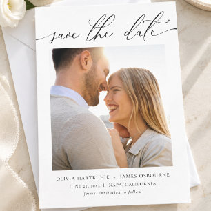 Reserve A Data Casamento Minimalista Moderno Foto Simples Elegant