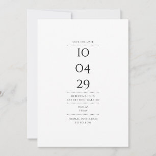 Reserve A Data Casamento Minimalista Moderno Preto e Branco