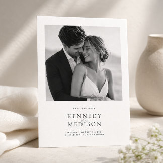 Reserve A Data Casamento Minimalista Moderno Save the Date com Fo