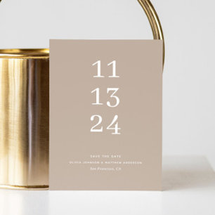 Reserve A Data Casamento minimalista moderno simples pastel taupe