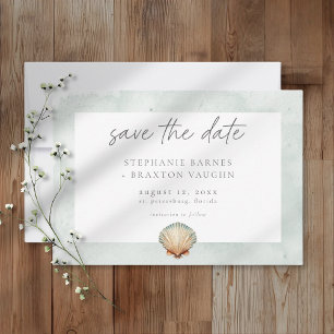 Reserve A Data Casamento Minimalista na Praia com Aquarela de Con