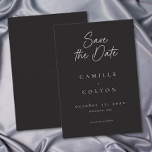 Casamento Minimalista Preto Carvão Elegante