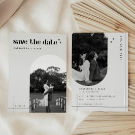 Reserve A Data Casamento Minimalista Preto e Branco 2 Foto Arco