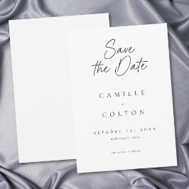 Reserve A Data Casamento Minimalista Preto e Branco Elegante