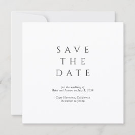 Reserve A Data Casamento Minimalista Preto e Branco Moderno