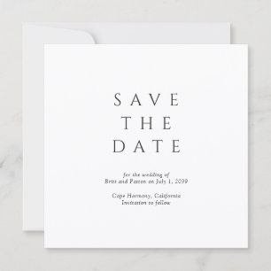Reserve A Data Casamento Minimalista Preto e Branco Moderno