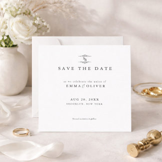 Reserve A Data Casamento Minimalista preto e branco Salve a Data