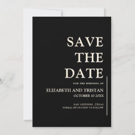 Reserve A Data Casamento Minimalista Preto Simples