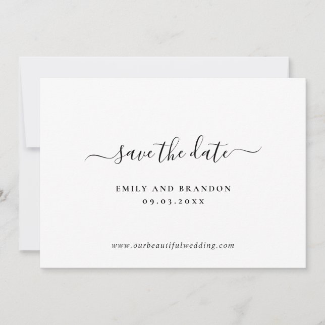 Reserve A Data Casamento Minimalista Simples Moderno Elegante (Frente)
