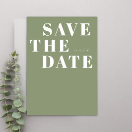 Reserve A Data Casamento Minimalista Simples Ousado Verde Sage Mo
