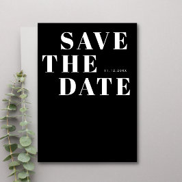 Reserve A Data Casamento Minimalista Simples Preto e Branco Ousad