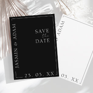 Reserve A Data Casamento Minimalista Tipografia Preto e Branco