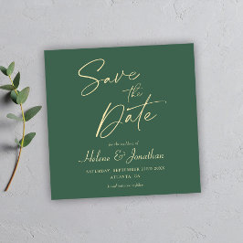 Reserve A Data Casamento Minimalista Verde Moderno Elegante