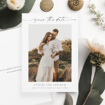 Reserve A Data Casamento Mínimo de Foto do Script Elegante<br><div class="desc">Uma foto elegante de script salva a data com fotos verticais e com um mínimo de tipografia. Clique no botão personalizar para personalizar este design.</div>