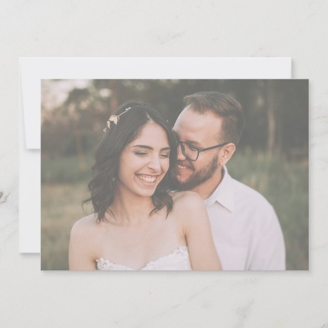 Reserve A Data Casamento Mínimo de Script Preto e Branco Moderno (Frente)