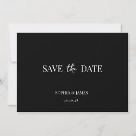 Reserve A Data Casamento Mínimo Preto Elegante Salvar A Data